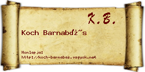 Koch Barnabás névjegykártya