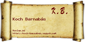 Koch Barnabás névjegykártya